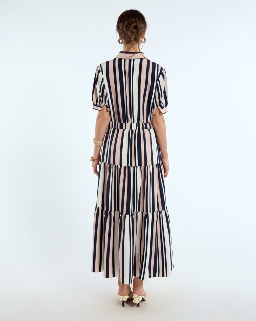 SIXDO Chiffon Flared Dress for Women